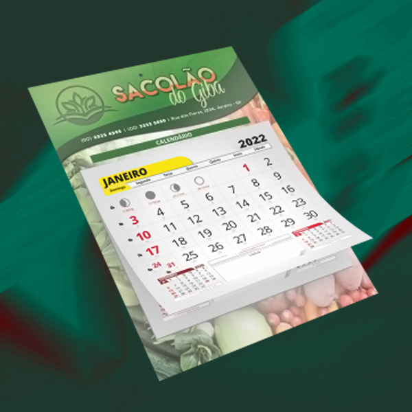 Folhinha Personalizada com Bloco de Calendário 2023