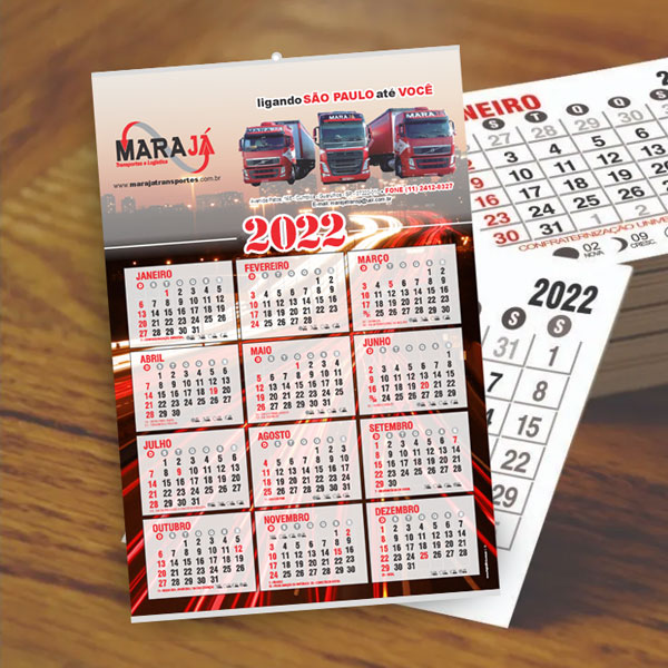 Calendário Personalizado com Vareta Metálica 2023