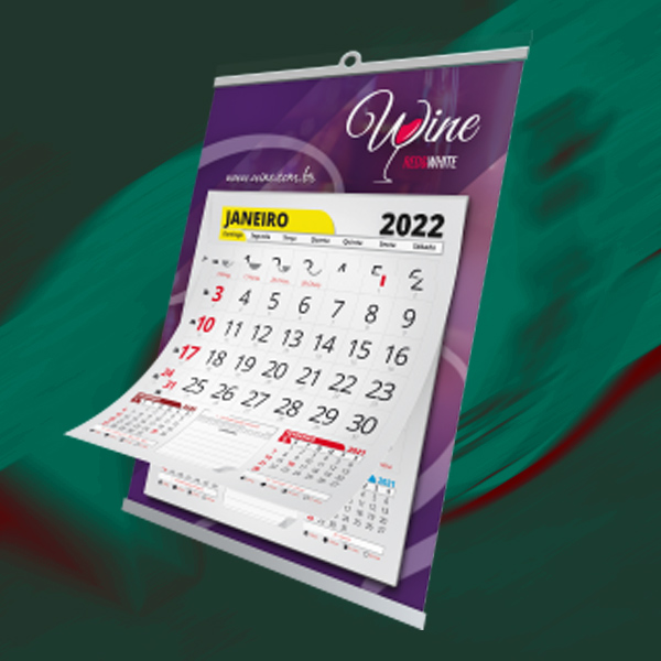 Folhinha Personalizada com Refil de Calendário e Vareta Metálica