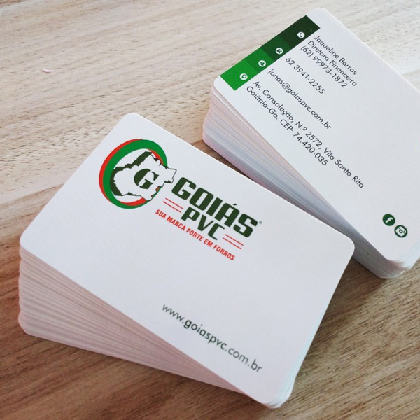 Cartão de Visita Couchê 300g Laminação Fosca com Cantos Arredondados 