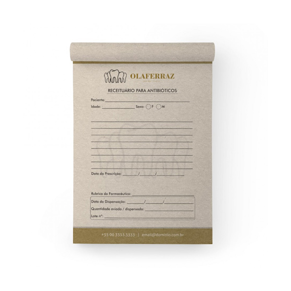 Receituário A5 com 100 folhas Reciclato 90g 