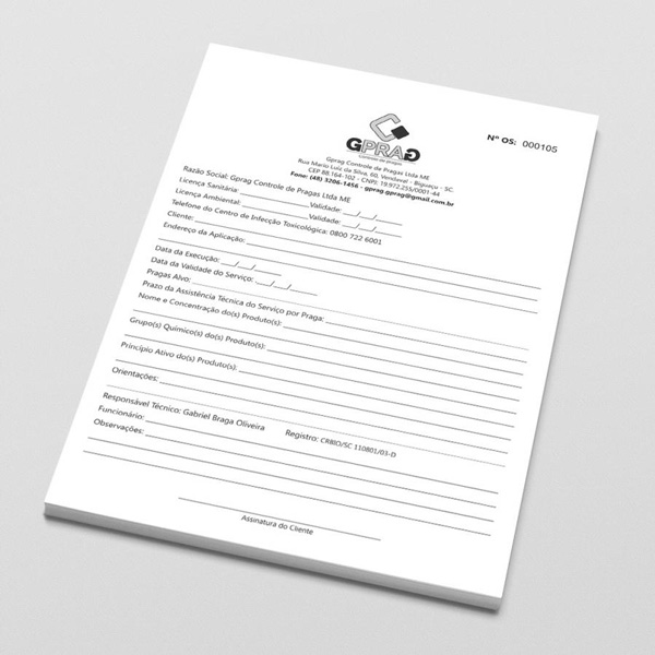 Receituários A4 com 100 folhas Preto e Branco 