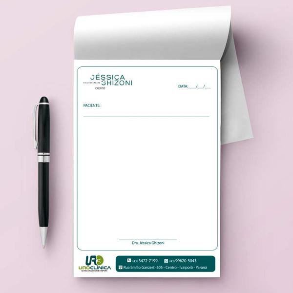 Blocos Receituários ou de Anotações 100 folhas Sulfite 120g 